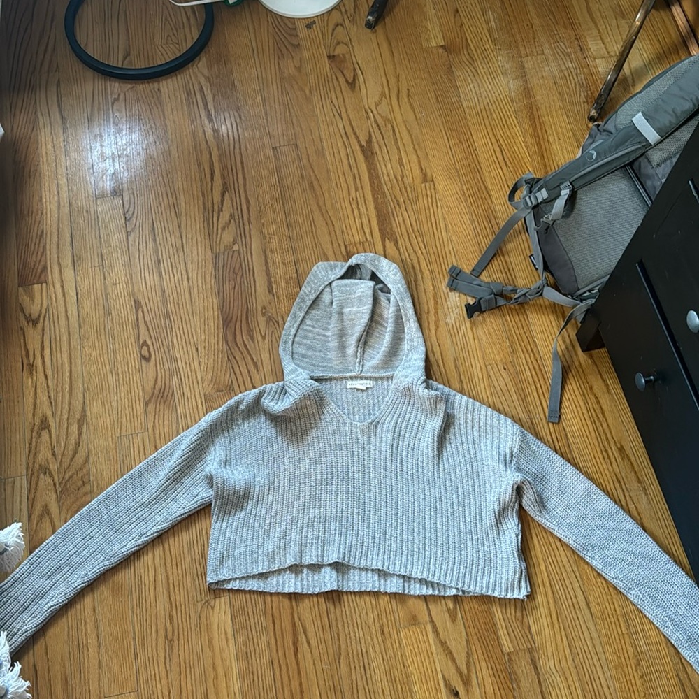aeropostale hooded cropped sweater